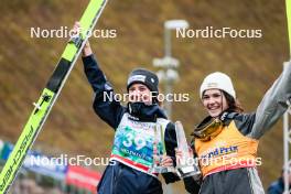 05.10.2024, Klingenthal, Germany (GER): Annika Sieff (ITA), Lara Malsiner (ITA), (l-r)  - Summer Grand Prix ski jumping women, individual HS140, Klingenthal (GER). www.nordicfocus.com. © Volk/NordicFocus. Every downloaded picture is fee-liable