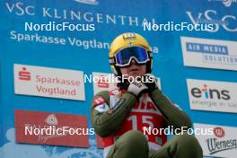 04.10.2024, Klingenthal, Germany (GER): Julia Kykkaenen (FIN) - Summer Grand Prix ski jumping women, individual HS140, training, quali, Klingenthal (GER). www.nordicfocus.com. © Volk/NordicFocus. Every downloaded picture is fee-liable