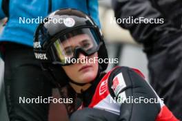 04.10.2024, Klingenthal, Germany (GER): Emma Chervet (FRA) - Summer Grand Prix ski jumping women, individual HS140, training, quali, Klingenthal (GER). www.nordicfocus.com. © Volk/NordicFocus. Every downloaded picture is fee-liable