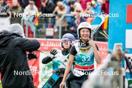 05.10.2024, Klingenthal, Germany (GER): Sara Takanashi (JPN), Kurumi Ichinohe (JPN), (l-r)  - Summer Grand Prix ski jumping women, individual HS140, Klingenthal (GER). www.nordicfocus.com. © Volk/NordicFocus. Every downloaded picture is fee-liable