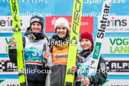 05.10.2024, Klingenthal, Germany (GER): Annika Sieff (ITA), Lara Malsiner (ITA), Sara Takanashi (JPN), (l-r)  - Summer Grand Prix ski jumping women, individual HS140, Klingenthal (GER). www.nordicfocus.com. © Volk/NordicFocus. Every downloaded picture is fee-liable