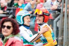 05.10.2024, Klingenthal, Germany (GER): Yuki Ito (JPN), Katharina Schmid (GER), (l-r)  - Summer Grand Prix ski jumping women, individual HS140, Klingenthal (GER). www.nordicfocus.com. © Volk/NordicFocus. Every downloaded picture is fee-liable