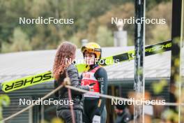 06.10.2024, Klingenthal, Germany (GER): Jessica Malsiner (ITA) and Lara Malsiner (ITA), (l-r)  - Summer Grand Prix ski jumping, mixed team HS140, Klingenthal (GER). www.nordicfocus.com. © Volk/NordicFocus. Every downloaded picture is fee-liable