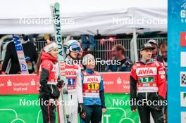 06.10.2024, Klingenthal, Germany (GER): Lisa Eder (AUT), Daniel Tschofenig (AUT), Jacqueline Seifriedsberger (AUT), Jan Hoerl (AUT), (l-r)  - Summer Grand Prix ski jumping, mixed team HS140, Klingenthal (GER). www.nordicfocus.com. © Volk/NordicFocus. Every downloaded picture is fee-liable