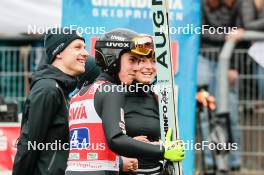 06.10.2024, Klingenthal, Germany (GER): Ari Repellin (FRA), Valentin Foubert (FRA), Josephine Pagnier (FRA), (l-r)  - Summer Grand Prix ski jumping, mixed team HS140, Klingenthal (GER). www.nordicfocus.com. © Volk/NordicFocus. Every downloaded picture is fee-liable