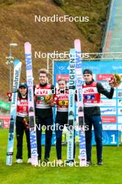 06.10.2024, Klingenthal, Germany (GER): Thea Minyan Bjoerseth (NOR), Halvor Egner Granerud (NOR), Eirin Maria Kvandal (NOR), Marius Lindvik (NOR), (l-r) - Summer Grand Prix ski jumping, mixed team HS140, Klingenthal (GER). www.nordicfocus.com. © Volk/NordicFocus. Every downloaded picture is fee-liable