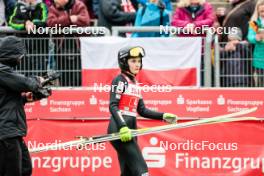 06.10.2024, Klingenthal, Germany (GER): Emma Chervet (FRA) - Summer Grand Prix ski jumping, mixed team HS140, Klingenthal (GER). www.nordicfocus.com. © Volk/NordicFocus. Every downloaded picture is fee-liable