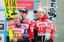 06.10.2024, Klingenthal, Germany (GER): Jacqueline Seifriedsberger (AUT), Daniel Tschofenig (AUT), Jan Hoerl (AUT), Lisa Eder (AUT), (l-r)  - Summer Grand Prix ski jumping, mixed team HS140, Klingenthal (GER). www.nordicfocus.com. © Volk/NordicFocus. Every downloaded picture is fee-liable