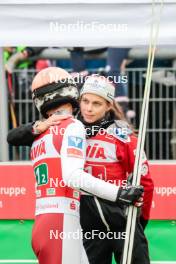 06.10.2024, Klingenthal, Germany (GER): Jan Hoerl (AUT), Lisa Eder (AUT), (l-r)  - Summer Grand Prix ski jumping, mixed team HS140, Klingenthal (GER). www.nordicfocus.com. © Volk/NordicFocus. Every downloaded picture is fee-liable