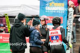 06.10.2024, Klingenthal, Germany (GER): Ari Repellin (FRA), Emma Chervet (FRA), Josephine Pagnier (FRA), Valentin Foubert (FRA), (l-r)  - Summer Grand Prix ski jumping, mixed team HS140, Klingenthal (GER). www.nordicfocus.com. © Volk/NordicFocus. Every downloaded picture is fee-liable