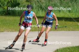 17.07.2024, Madona, Latvia (LAT): Amelija Zake (LAT), Kornelija Sukovaite (LTU) - FIS Rollerski World Cup, interval, Madona (LAT). www.nordicfocus.com. © Koksarovs/NordicFocus. Every downloaded picture is fee-liable.