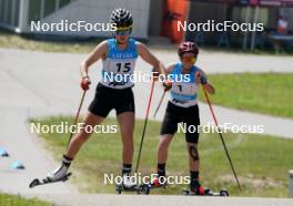 17.07.2024, Madona, Latvia (LAT): Viktoriia Petliuk (UKR), Roza Simonyan (ARM) - FIS Rollerski World Cup, interval, Madona (LAT). www.nordicfocus.com. © Koksarovs/NordicFocus. Every downloaded picture is fee-liable.