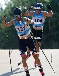 17.07.2024, Madona, Latvia (LAT): Emanuele Becchis (ITA), Vitaly Truch (UKR) - FIS Rollerski World Cup, interval, Madona (LAT). www.nordicfocus.com. © Koksarovs/NordicFocus. Every downloaded picture is fee-liable.