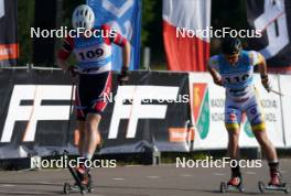 17.07.2024, Madona, Latvia (LAT):  Hermann Skram Botterud (NOR), Erik Fransson (SWE) - FIS Rollerski World Cup, interval, Madona (LAT). www.nordicfocus.com. © Koksarovs/NordicFocus. Every downloaded picture is fee-liable.