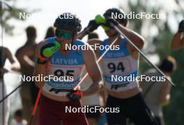 17.07.2024, Madona, Latvia (LAT): Aleksandrs Patrjuks (LAT), Oskars Muiznieks (LAT) - FIS Rollerski World Cup, interval, Madona (LAT). www.nordicfocus.com. © Koksarovs/NordicFocus. Every downloaded picture is fee-liable.