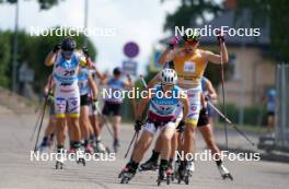 21.07.2024, Madona, Latvia (LAT): Patricija Eiduka (LAT), Linn Soemskar (SWE) - FIS Rollerski World Cup, mass, Madona (LAT). www.nordicfocus.com. © Koksarovs/NordicFocus. Every downloaded picture is fee-liable.