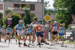 21.07.2024, Madona, Latvia (LAT): Johana Holmberg (SWE), Anna Maria Ghiddi (ITA) Yevheniia Murach (UKR) - FIS Rollerski World Cup, mass, Madona (LAT). www.nordicfocus.com. © Koksarovs/NordicFocus. Every downloaded picture is fee-liable.