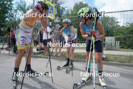 21.07.2024, Madona, Latvia (LAT): , Linn Soemskar (SWE),  Patricija Eiduka (LAT), Maria Boccardi (ITA)  - FIS Rollerski World Cup, mass, Madona (LAT). www.nordicfocus.com. © Koksarovs/NordicFocus. Every downloaded picture is fee-liable.