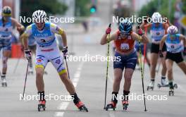 21.07.2024, Madona, Latvia (LAT):  Anna Maria Ghiddi (ITA), Johanna Holmberg (SWE) - FIS Rollerski World Cup, mass, Madona (LAT). www.nordicfocus.com. © Koksarovs/NordicFocus. Every downloaded picture is fee-liable.