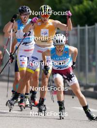 21.07.2024, Madona, Latvia (LAT): Patricija Eiduka (LAT), Linn Soemskar (SWE) - FIS Rollerski World Cup, mass, Madona (LAT). www.nordicfocus.com. © Koksarovs/NordicFocus. Every downloaded picture is fee-liable.