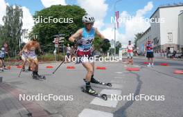 21.07.2024, Madona, Latvia (LAT): Kitija Auzina (LAT), Linn Soemskar (SWE) - FIS Rollerski World Cup, mass, Madona (LAT). www.nordicfocus.com. © Koksarovs/NordicFocus. Every downloaded picture is fee-liable.