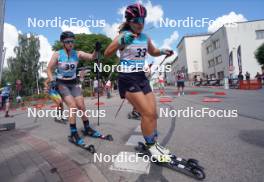 21.07.2024, Madona, Latvia (LAT): Melina Schoettes (GER), Elasa Sordello (ITA) - FIS Rollerski World Cup, mass, Madona (LAT). www.nordicfocus.com. © Koksarovs/NordicFocus. Every downloaded picture is fee-liable.