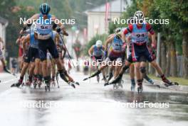 21.07.2024, Madona, Latvia (LAT) Oleksandr Lisohor (UKR), Andreas Bergsland (NOR) - FIS Rollerski World Cup, mass, Madona (LAT). www.nordicfocus.com. © Koksarovs/NordicFocus. Every downloaded picture is fee-liable.