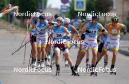 21.07.2024, Madona, Latvia (LAT): Patricija Eiduka (LAT), Ebba Stenman (SWE), Linn Soemskar (SWE) - FIS Rollerski World Cup, mass, Madona (LAT). www.nordicfocus.com. © Koksarovs/NordicFocus. Every downloaded picture is fee-liable.