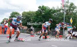 20.07.2024, Madona, Latvia (LAT): Indrikis Circens (LAT), Davis Kalnins (LAT) - FIS Rollerski World Cup, sprint, Madona (LAT). www.nordicfocus.com. © Koksarovs/NordicFocus. Every downloaded picture is fee-liable.