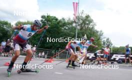 20.07.2024, Madona, Latvia (LAT): Indrikis Circens (LAT), Davis Kalnins (LAT) - FIS Rollerski World Cup, sprint, Madona (LAT). www.nordicfocus.com. © Koksarovs/NordicFocus. Every downloaded picture is fee-liable.