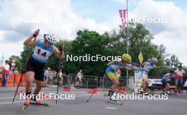 20.07.2024, Madona, Latvia (LAT): Evija Radivinska (LAT), Yevheniia Murach (UKR) - FIS Rollerski World Cup, sprint, Madona (LAT). www.nordicfocus.com. © Koksarovs/NordicFocus. Every downloaded picture is fee-liable.