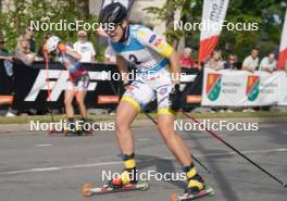 20.07.2024, Madona, Latvia (LAT): Ebba Stenman (SWE), Samanta Krampe (LAT) - FIS Rollerski World Cup, sprint, Madona (LAT). www.nordicfocus.com. © Koksarovs/NordicFocus. Every downloaded picture is fee-liable.