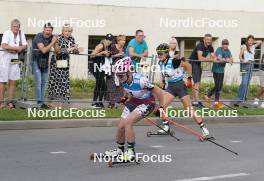 20.07.2024, Madona, Latvia (LAT): Linda Kaparkaleja (LAT), Viktoriia Petliuk (UKR) - FIS Rollerski World Cup, sprint, Madona (LAT). www.nordicfocus.com. © Koksarovs/NordicFocus. Every downloaded picture is fee-liable.