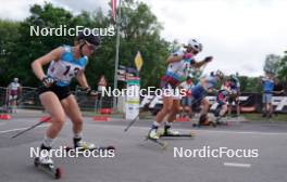 20.07.2024, Madona, Latvia (LAT): Egle Savickaite (LTU), Kitija Auzina (LAT) - FIS Rollerski World Cup, sprint, Madona (LAT). www.nordicfocus.com. © Koksarovs/NordicFocus. Every downloaded picture is fee-liable.