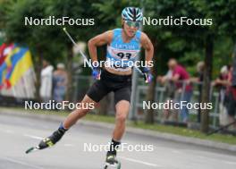 20.07.2024, Madona, Latvia (LAT): Asaylkhan Bakytov (KAZ) - FIS Rollerski World Cup, sprint, Madona (LAT). www.nordicfocus.com. © Koksarovs/NordicFocus. Every downloaded picture is fee-liable.