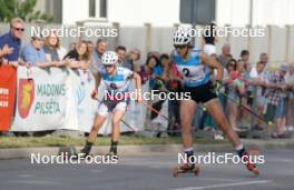 20.07.2024, Madona, Latvia (LAT): Samanta Krampe (LAT), Tena Hadzic (CRO) - FIS Rollerski World Cup, sprint, Madona (LAT). www.nordicfocus.com. © Koksarovs/NordicFocus. Every downloaded picture is fee-liable.