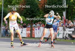 20.07.2024, Madona, Latvia (LAT): Linn Soemskar (SWE), Tena Hadzic (CRO) - FIS Rollerski World Cup, sprint, Madona (LAT). www.nordicfocus.com. © Koksarovs/NordicFocus. Every downloaded picture is fee-liable.