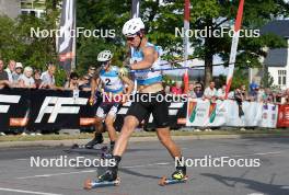 20.07.2024, Madona, Latvia (LAT): Bruno Bilans (LAT), Bohdan Nikulin (UKR) - FIS Rollerski World Cup, sprint, Madona (LAT). www.nordicfocus.com. © Koksarovs/NordicFocus. Every downloaded picture is fee-liable.