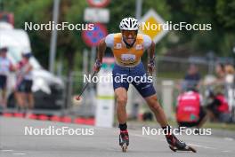 20.07.2024, Madona, Latvia (LAT): Matteo Tanel (ITA) - FIS Rollerski World Cup, sprint, Madona (LAT). www.nordicfocus.com. © Koksarovs/NordicFocus. Every downloaded picture is fee-liable.