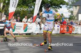 20.07.2024, Madona, Latvia (LAT): Ebba Stenman (SWE), Samanta Krampe (LAT) - FIS Rollerski World Cup, sprint, Madona (LAT). www.nordicfocus.com. © Koksarovs/NordicFocus. Every downloaded picture is fee-liable.