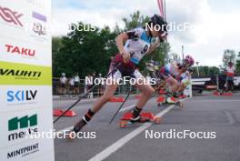 20.07.2024, Madona, Latvia (LAT): Amelija Zake (LAT), Linda Kaparkaleja (LAT) - FIS Rollerski World Cup, sprint, Madona (LAT). www.nordicfocus.com. © Koksarovs/NordicFocus. Every downloaded picture is fee-liable.