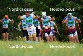 18.07.2024, Madona, Latvia (LAT): Simon Karlsson (SWE), Raimo Vigants (LAT) - FIS Rollerski World Cup, team sprint, Madona (LAT). www.nordicfocus.com. © Koksarovs/NordicFocus. Every downloaded picture is fee-liable.