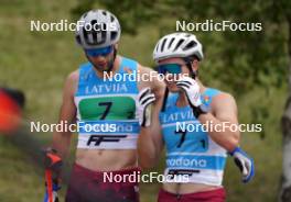 18.07.2024, Madona, Latvia (LAT): Raimo Vigants (LAT), Lauris Kaparkalejs (LAT) - FIS Rollerski World Cup, team sprint, Madona (LAT). www.nordicfocus.com. © Koksarovs/NordicFocus. Every downloaded picture is fee-liable.