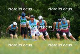 18.07.2024, Madona, Latvia (LAT): Simon Karlsson (SWE), Raimo Vigants (LAT) - FIS Rollerski World Cup, team sprint, Madona (LAT). www.nordicfocus.com. © Koksarovs/NordicFocus. Every downloaded picture is fee-liable.