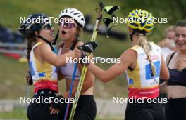 18.07.2024, Madona, Latvia (LAT): Yevheniia Murach (UKR), Mariia Pavlenko (UKR) - FIS Rollerski World Cup, team sprint, Madona (LAT). www.nordicfocus.com. © Koksarovs/NordicFocus. Every downloaded picture is fee-liable.