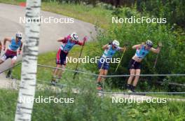 18.07.2024, Madona, Latvia (LAT): Riccardo Masiero (ITA) Andreas Bergland (SWE), Martin Himma (EST) - FIS Rollerski World Cup, team sprint, Madona (LAT). www.nordicfocus.com. © Koksarovs/NordicFocus. Every downloaded picture is fee-liable.