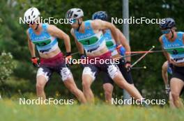 18.07.2024, Madona, Latvia (LAT): Niks Saulitis (LAT), Raimo Vigants (LAT) - FIS Rollerski World Cup, team sprint, Madona (LAT). www.nordicfocus.com. © Koksarovs/NordicFocus. Every downloaded picture is fee-liable.