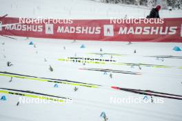 13.01.2024, Sexten, Italy (ITA): Skis ready on the start   - Ski Classics 3 Zinnen Ski Marathon - Sexten (ITA). www.nordicfocus.com. © Vanzetta/NordicFocus. Every downloaded picture is fee-liable.