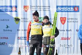 06.04.2024, Setermoen-Bardufoss, Norway (NOR): Johan Hoel (NOR), Emilie Fleten (NOR), (l-r) - Ski Classics Reistadlopet, Setermoen-Bardufoss (NOR). www.nordicfocus.com. © Reichert/NordicFocus. Every downloaded picture is fee-liable.