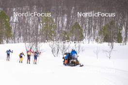 07.04.2024, Bardufoss-Finnsnes, Norway (NOR): Magnus Vesterheim (NOR), Amund Riege (NOR), Johan Hoel (NOR), Max Novak (SWE), (l-r) - Ski Classics Summit 2 Senja, Bardufoss-Finnsnes (NOR). www.nordicfocus.com. © Reichert/NordicFocus. Every downloaded picture is fee-liable.